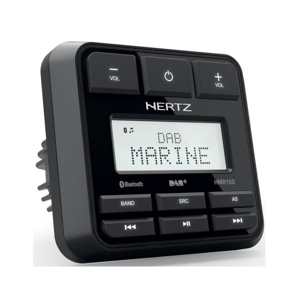 Hertz HMR15D, DAB+ marineradio, BT, AUX/USB, 4 x 50W, IP66