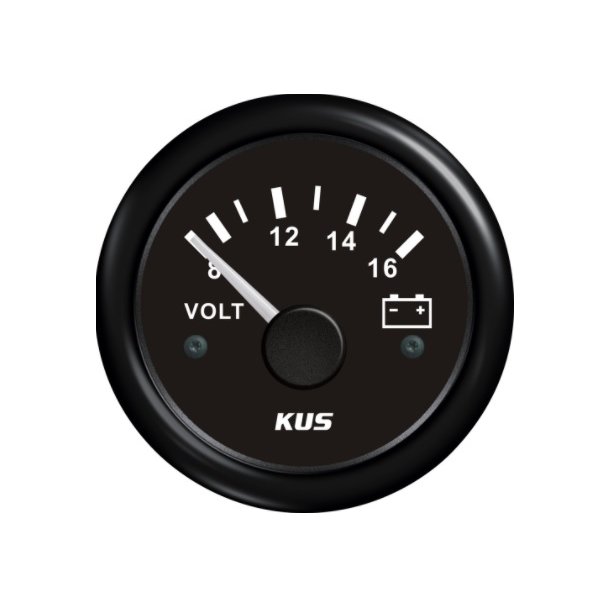 Kus voltmeter analog 8-16V sort/sort