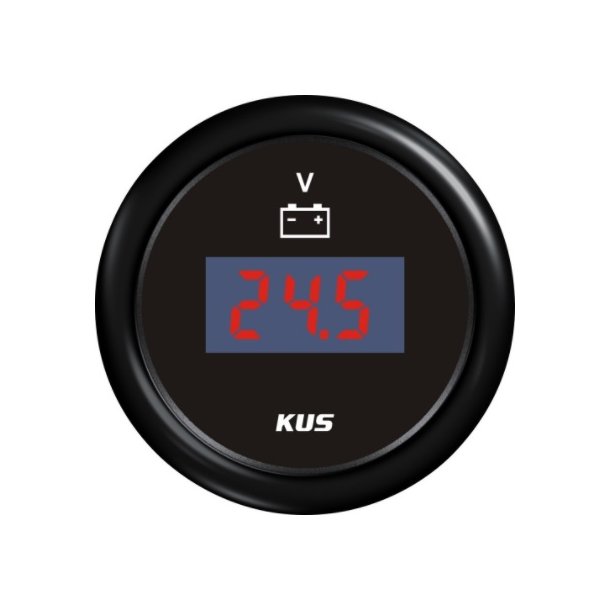 KUS DIGITALT VOLTMETER 8-32V sort/sort